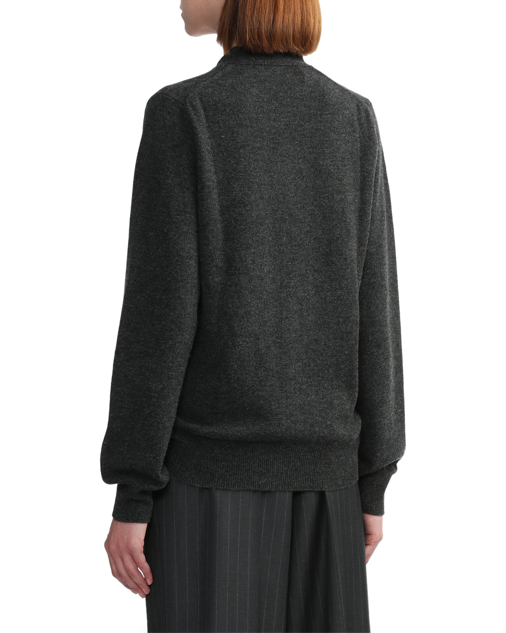 Merged heart emblem V-neck cardigan