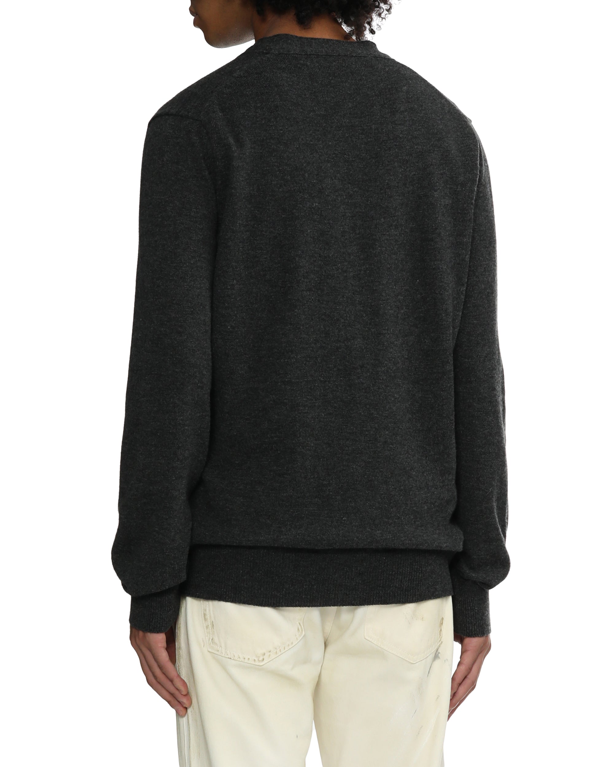 Merged heart emblem V-neck cardigan