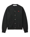 Mini heart emblem V-neck cardigan
