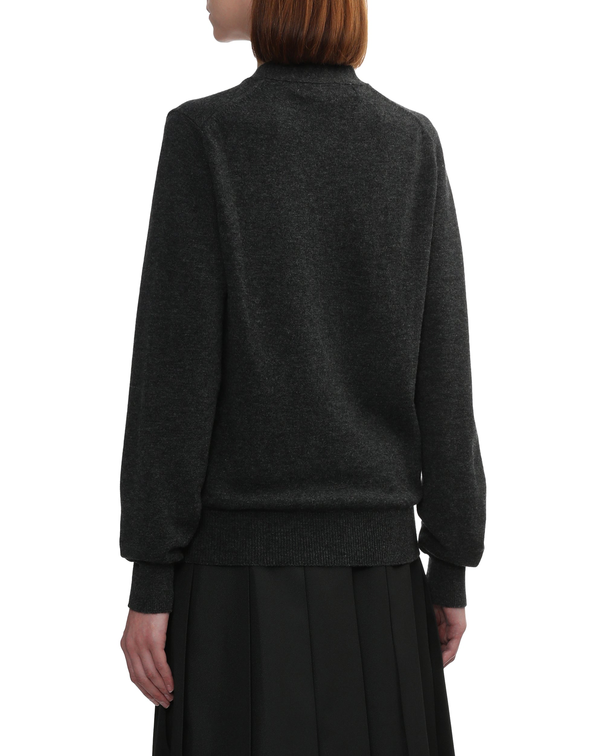 Mini heart emblem V-neck cardigan