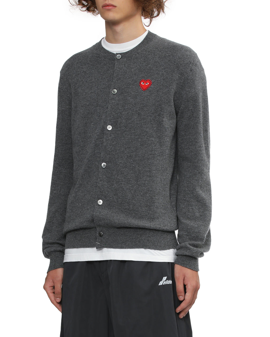 Rhinestone logo cardigan