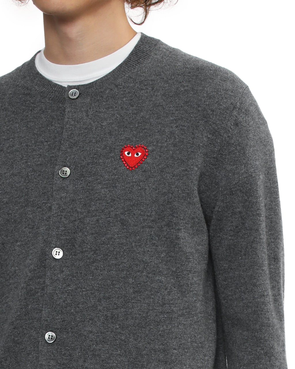 Rhinestone logo cardigan