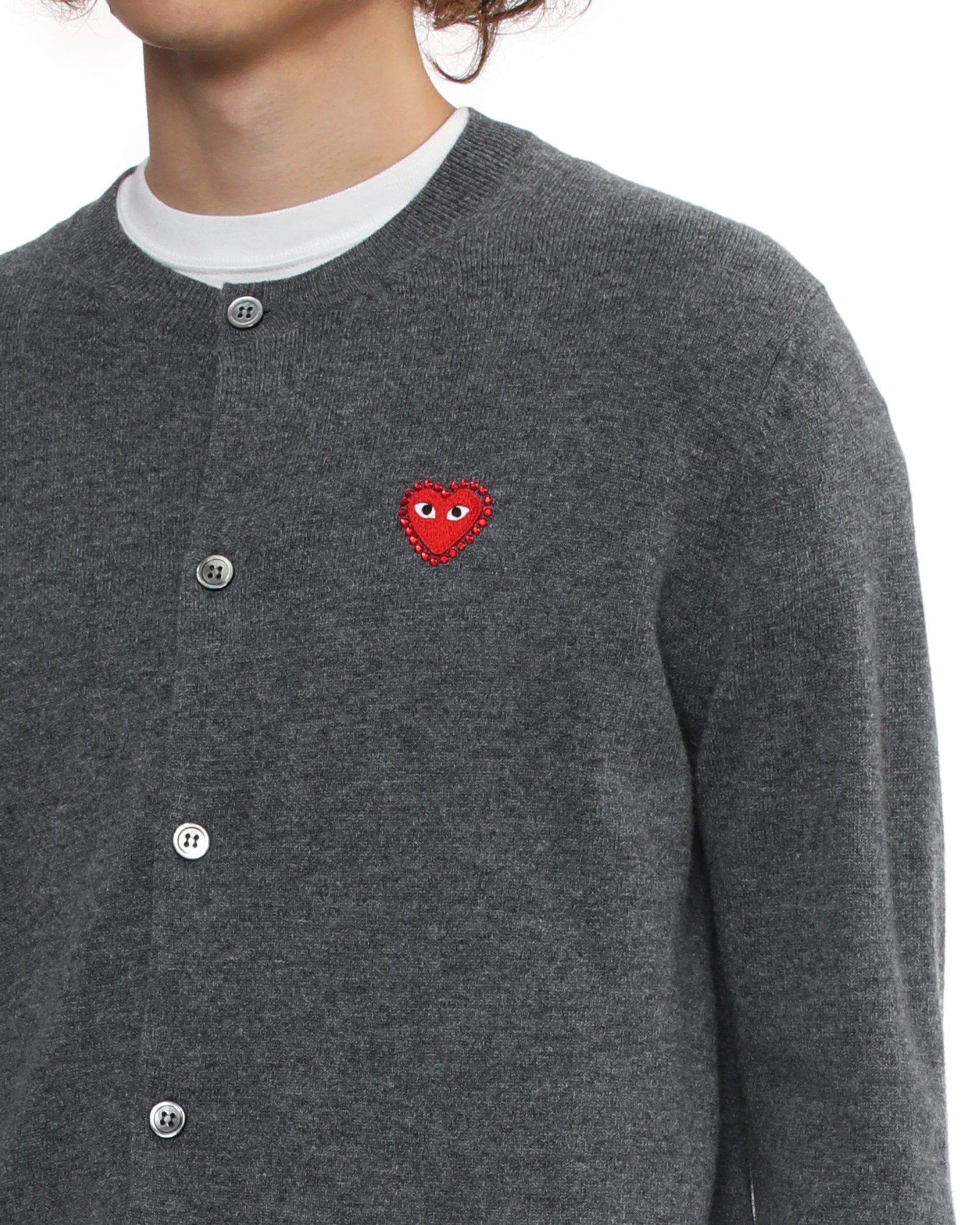 Rhinestone logo cardigan