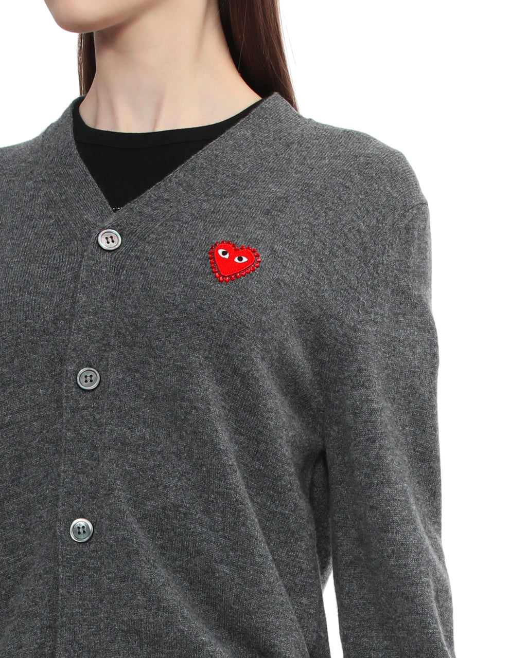 Rhinestone logo cardigan