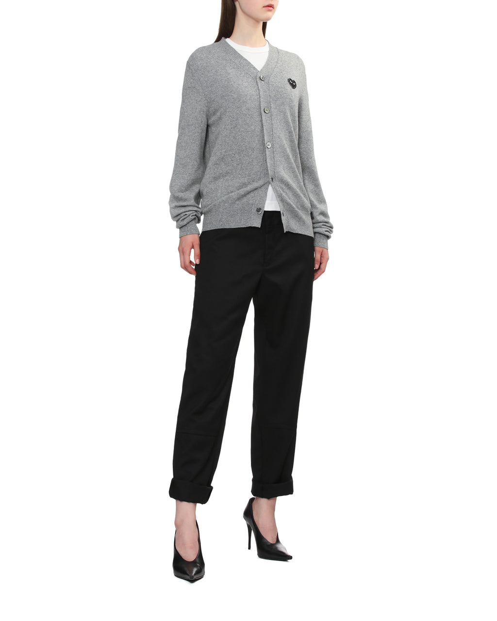 Rhinestone logo cardigan