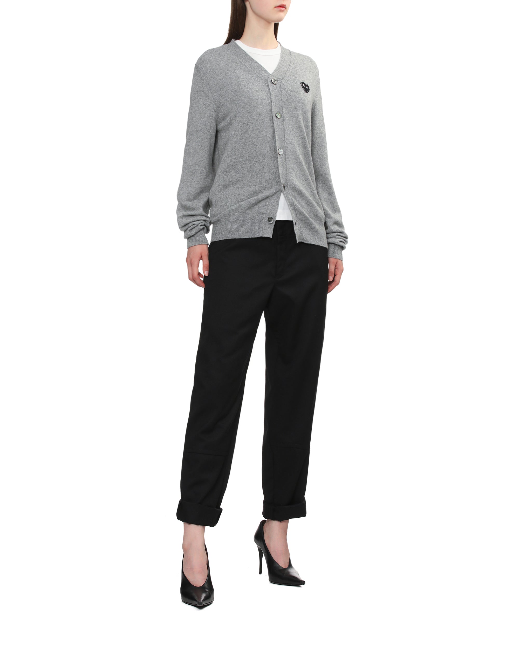 Rhinestone logo cardigan