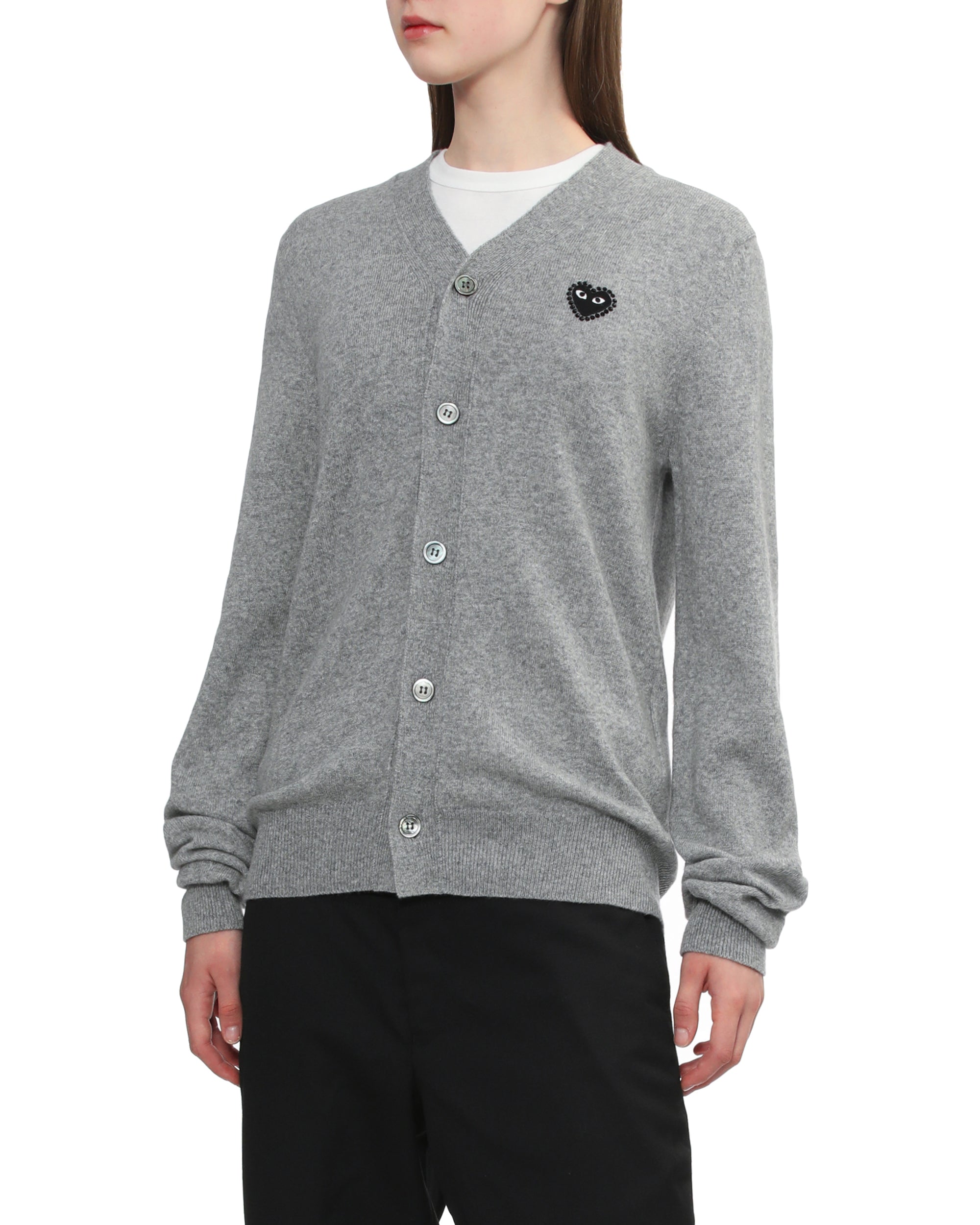 Rhinestone logo cardigan