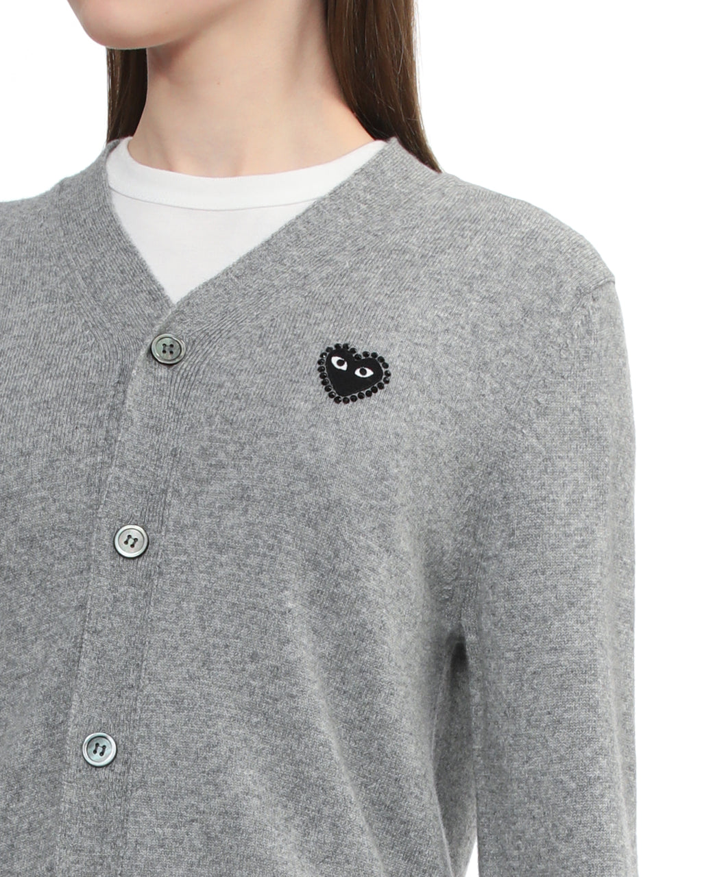Rhinestone logo cardigan