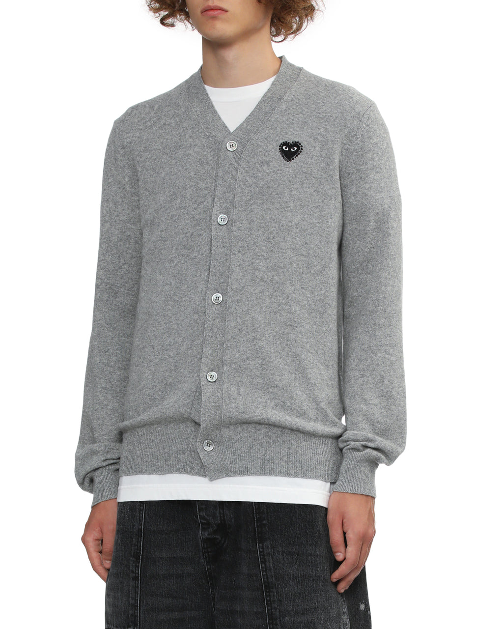 Rhinestone logo cardigan