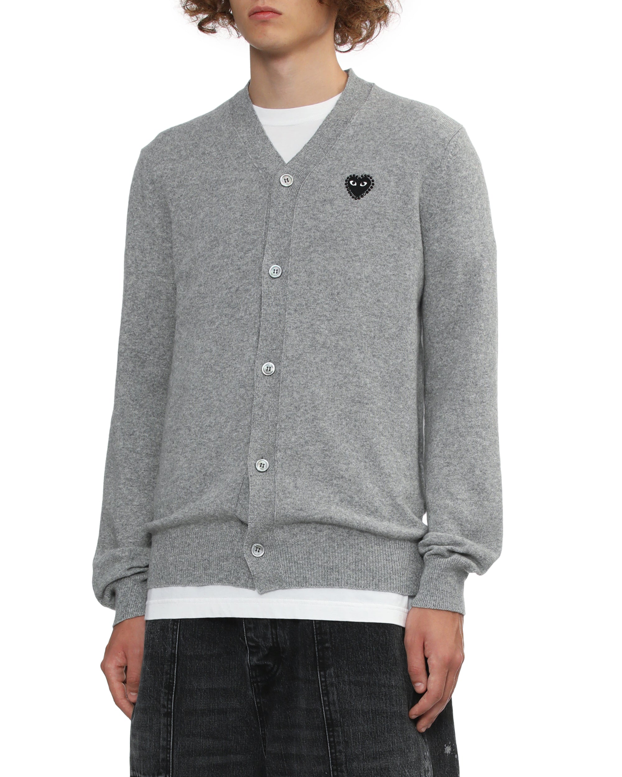 Rhinestone logo cardigan