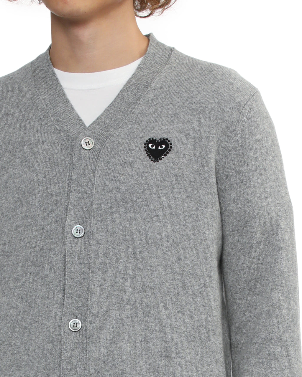 Rhinestone logo cardigan