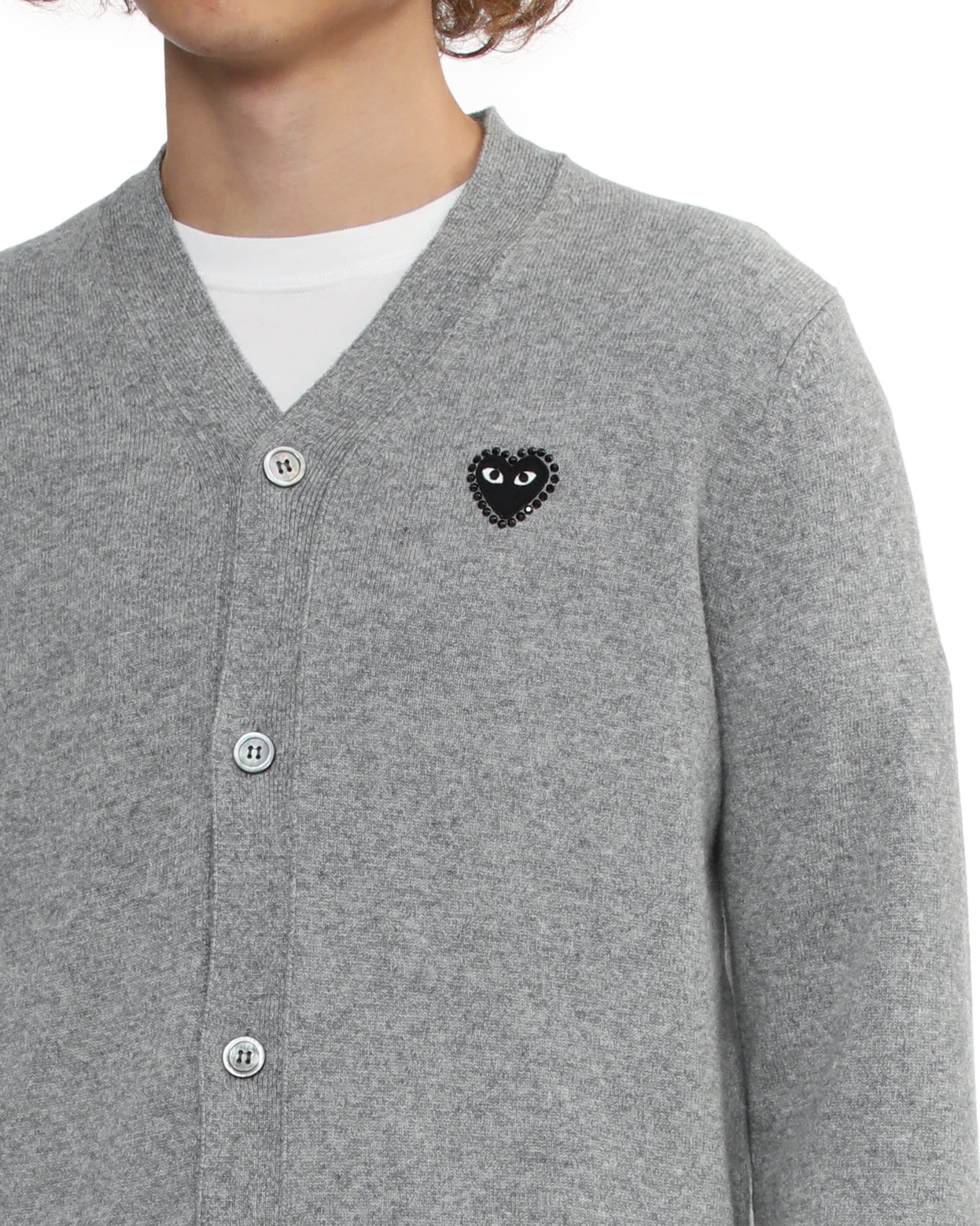 Rhinestone logo cardigan