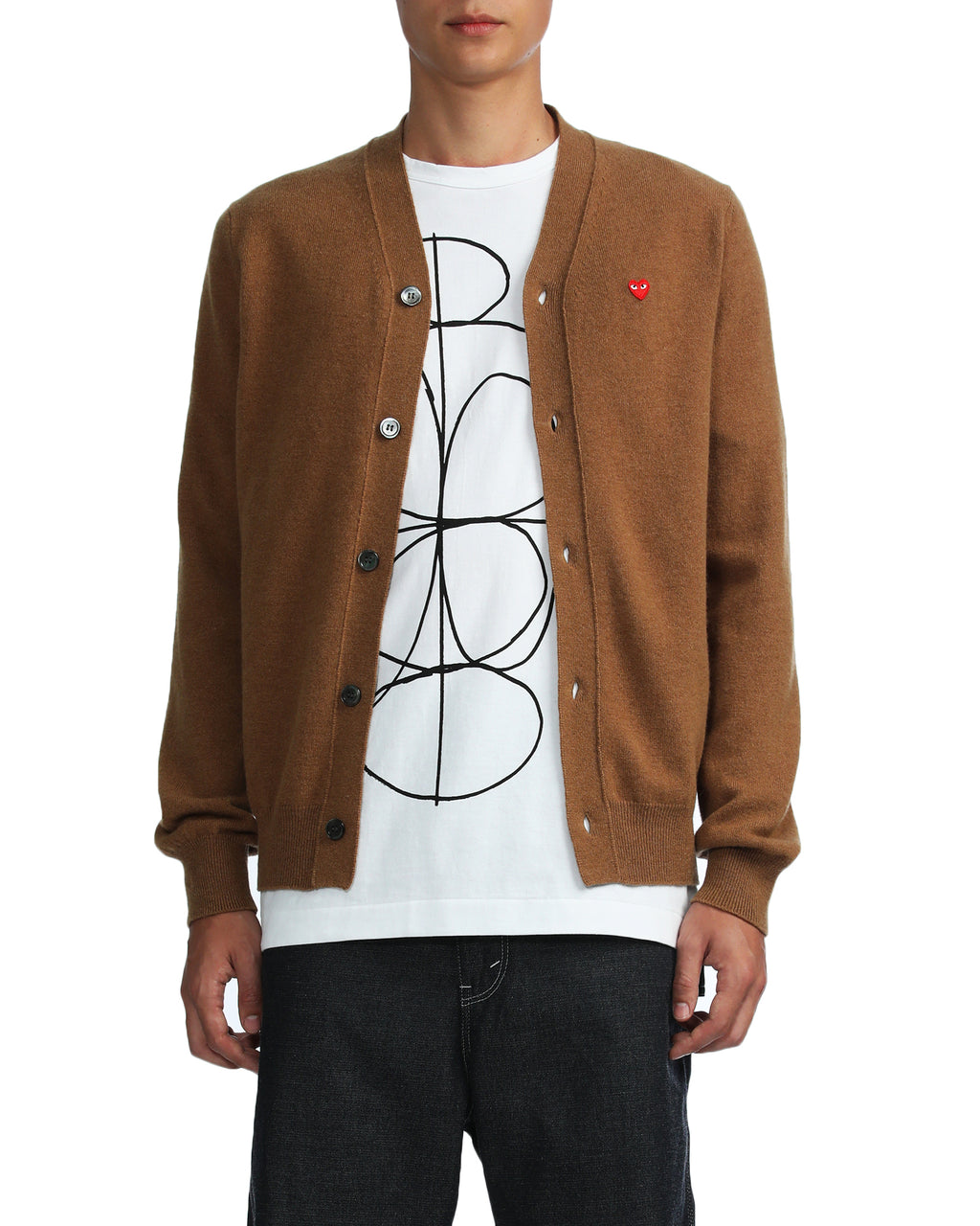 Heart patch cardigan.