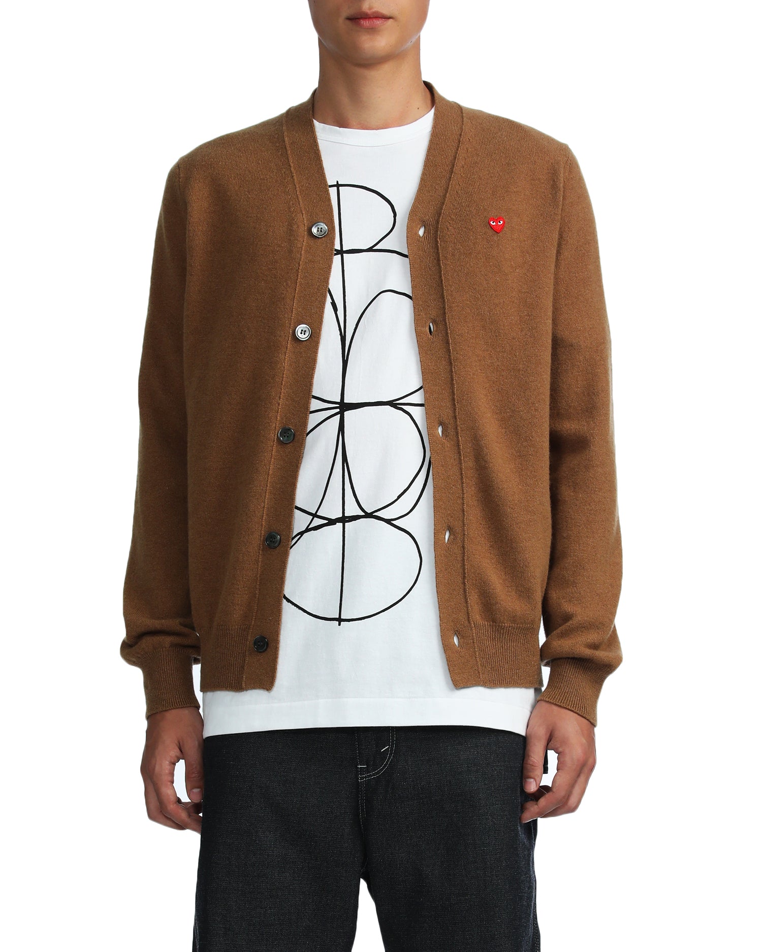 Heart patch cardigan.