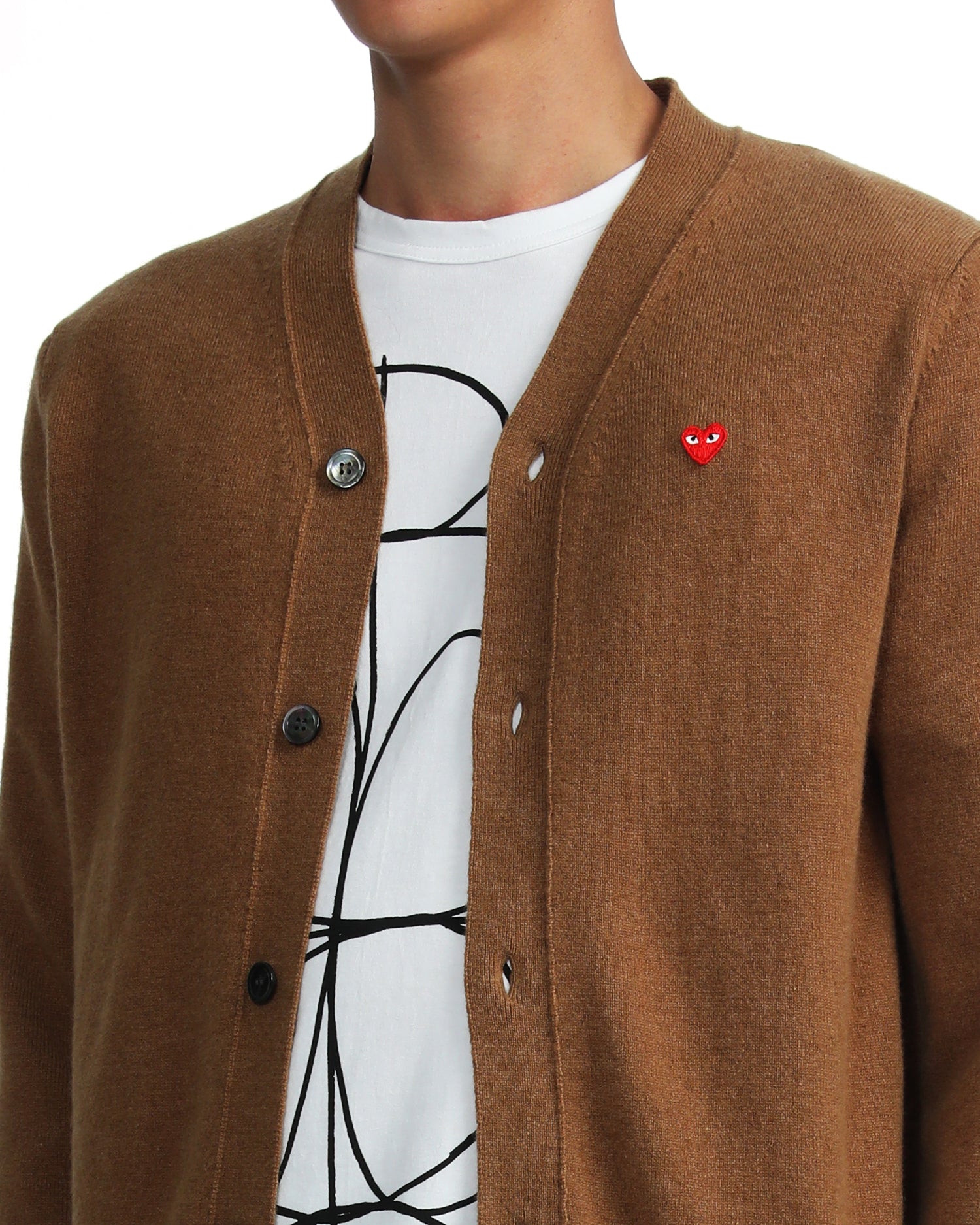 Heart patch cardigan.