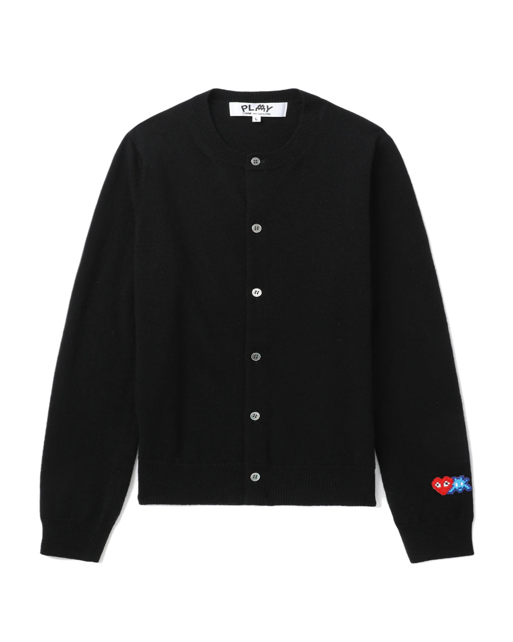 Logo patch wool cardigan