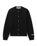 Logo patch wool cardigan