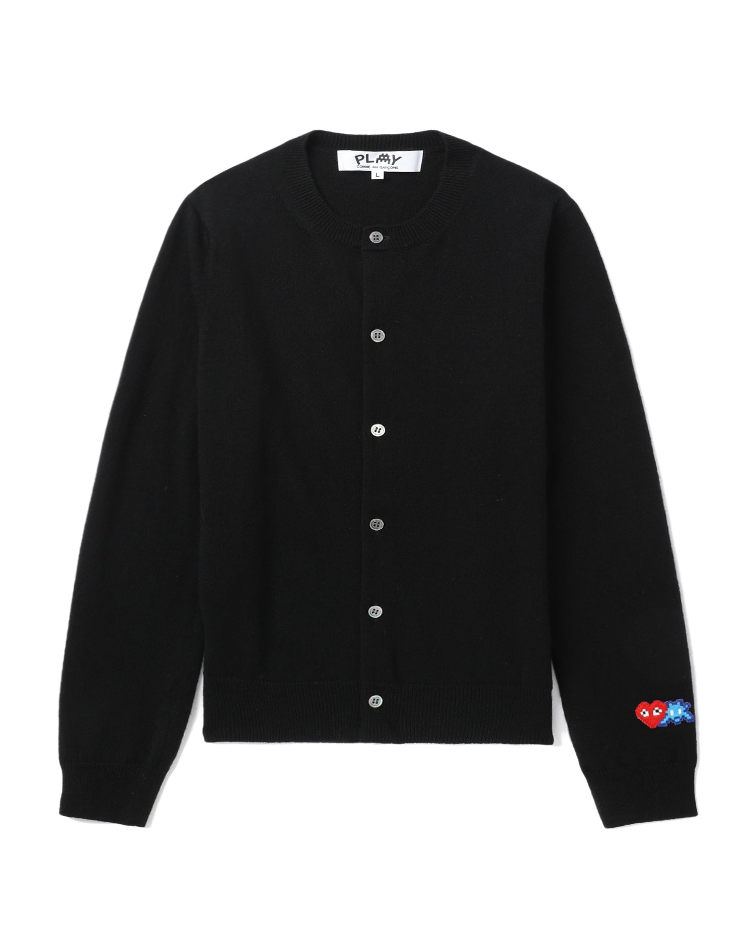 Logo patch wool cardigan
