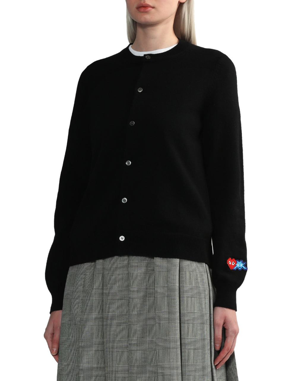 Logo patch wool cardigan
