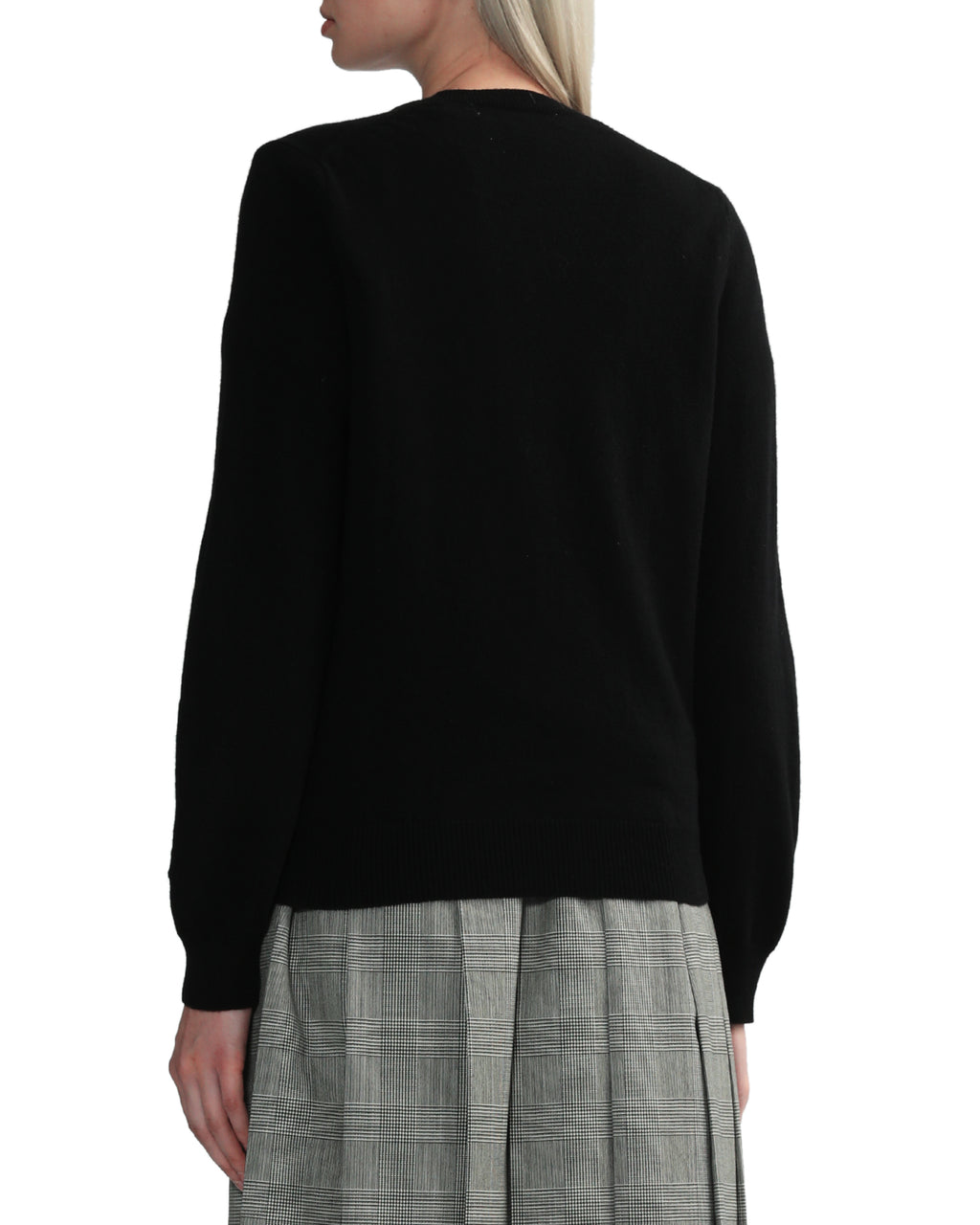 Logo patch wool cardigan