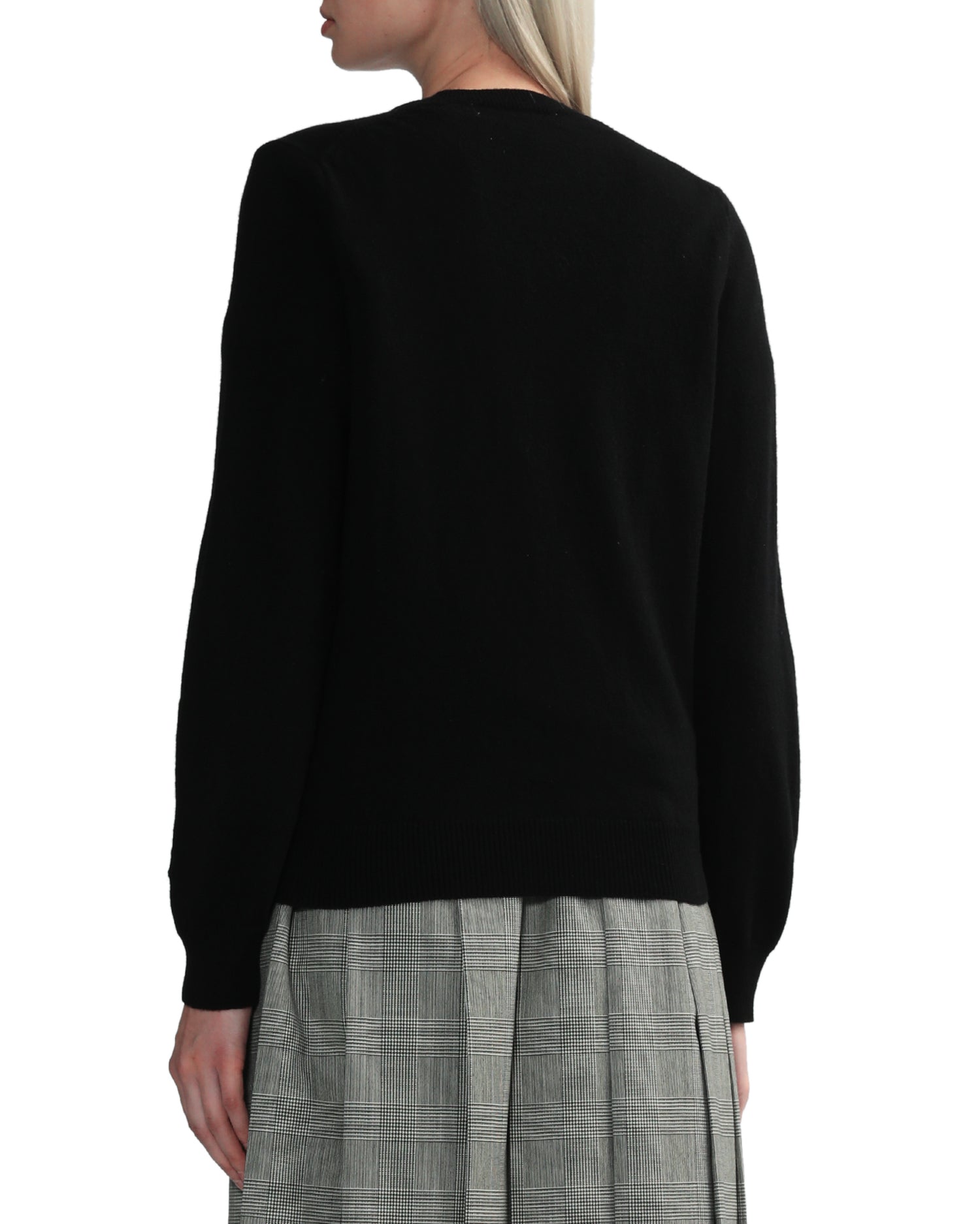 Logo patch wool cardigan