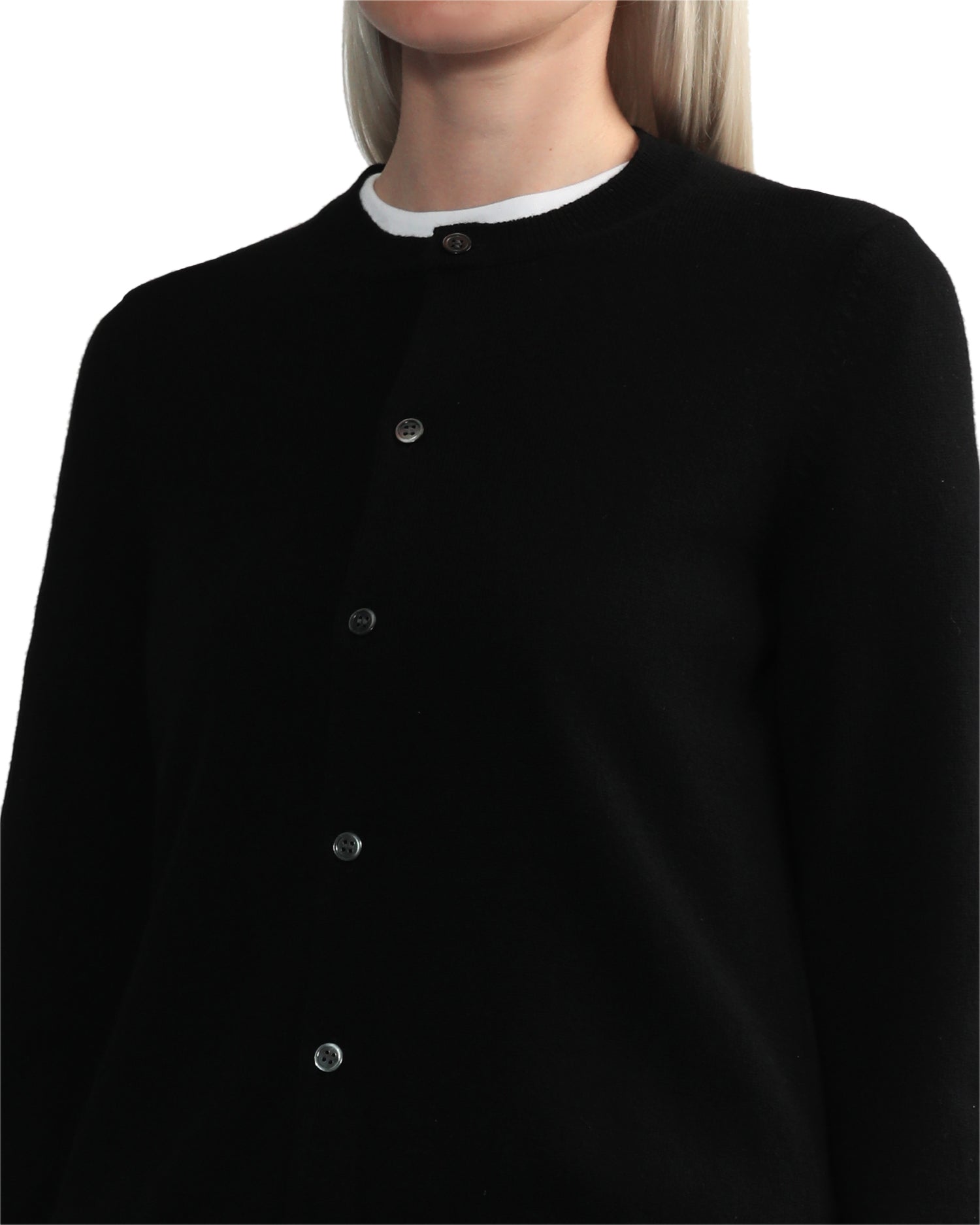 Logo patch wool cardigan