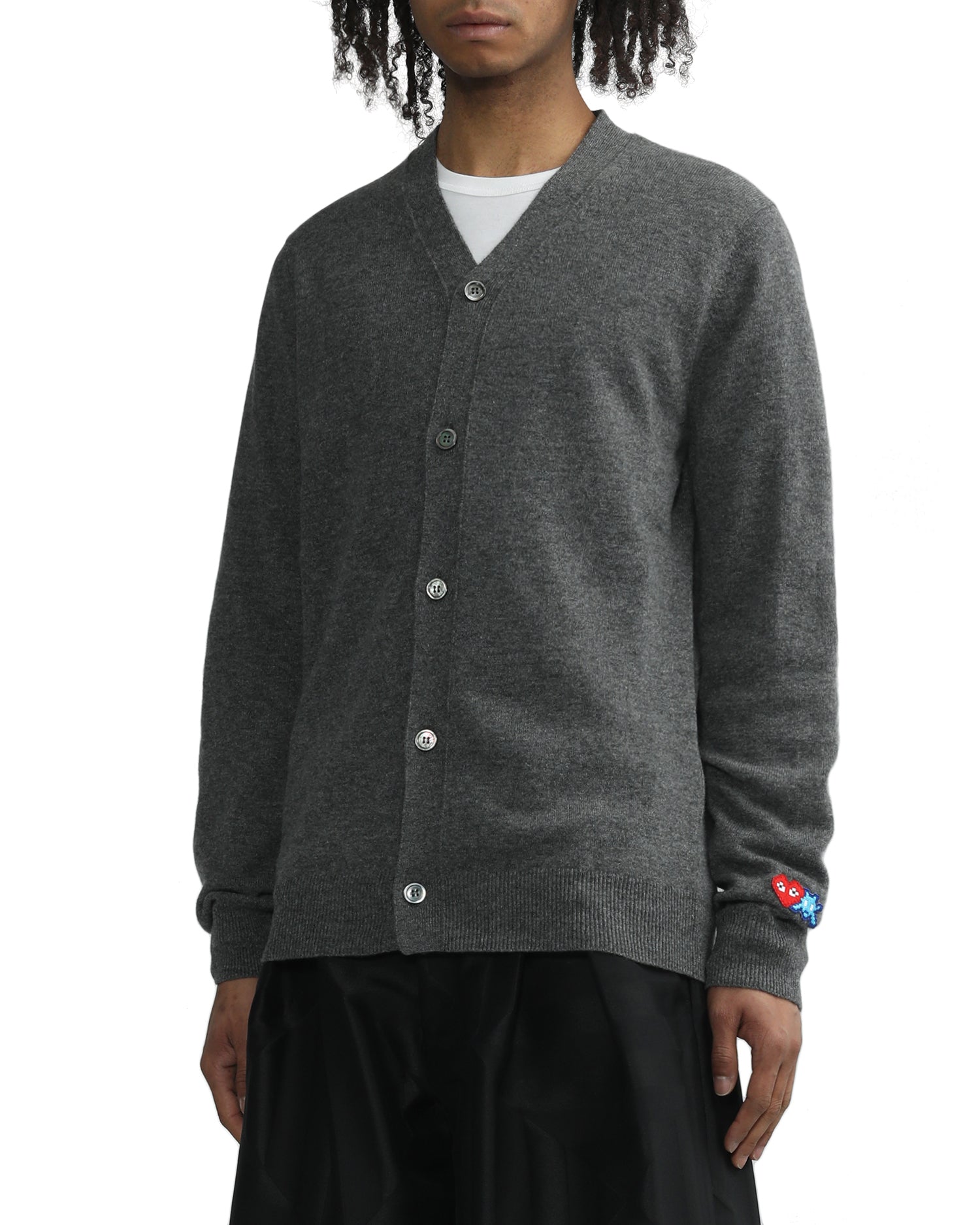X INVADER embroidered logo cardigan