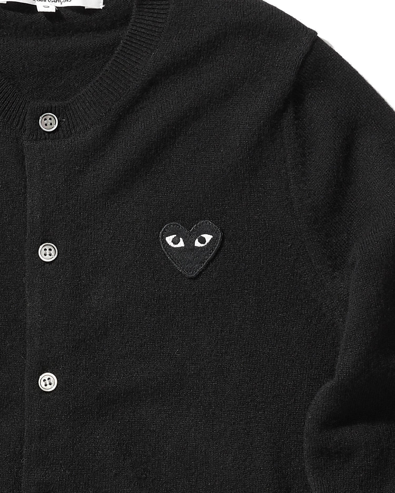 Heart logo wool cardigan