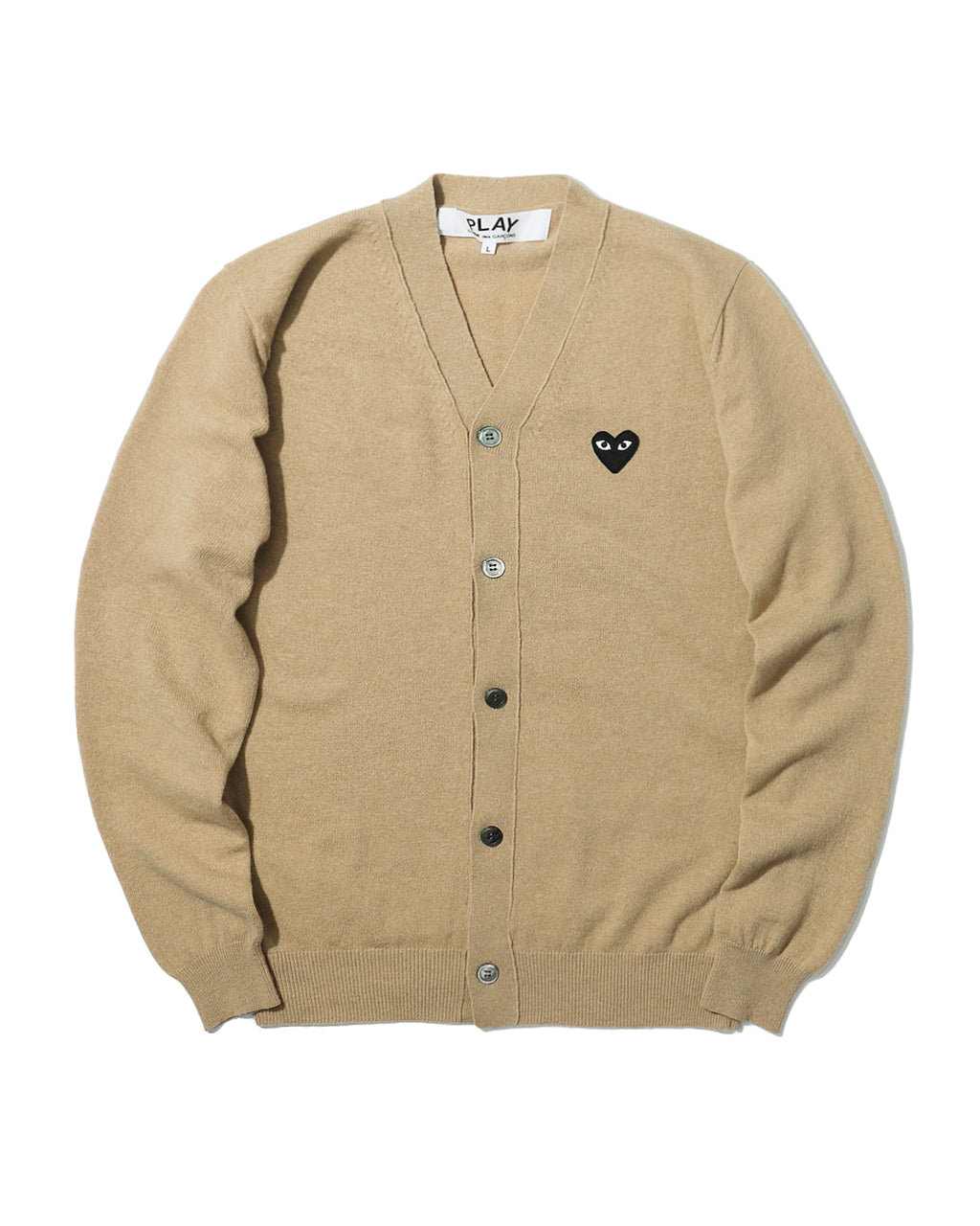 Heart logo wool cardigan