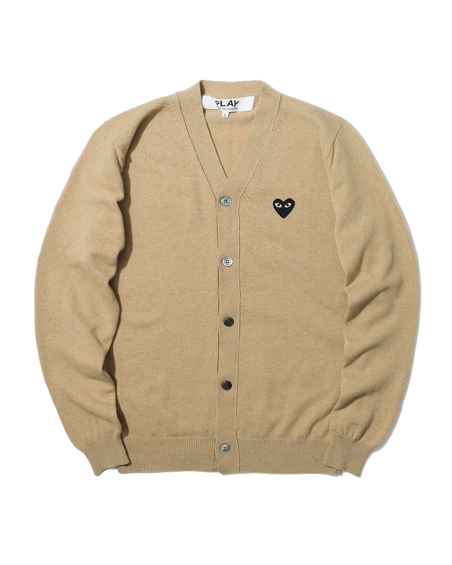 Heart logo wool cardigan