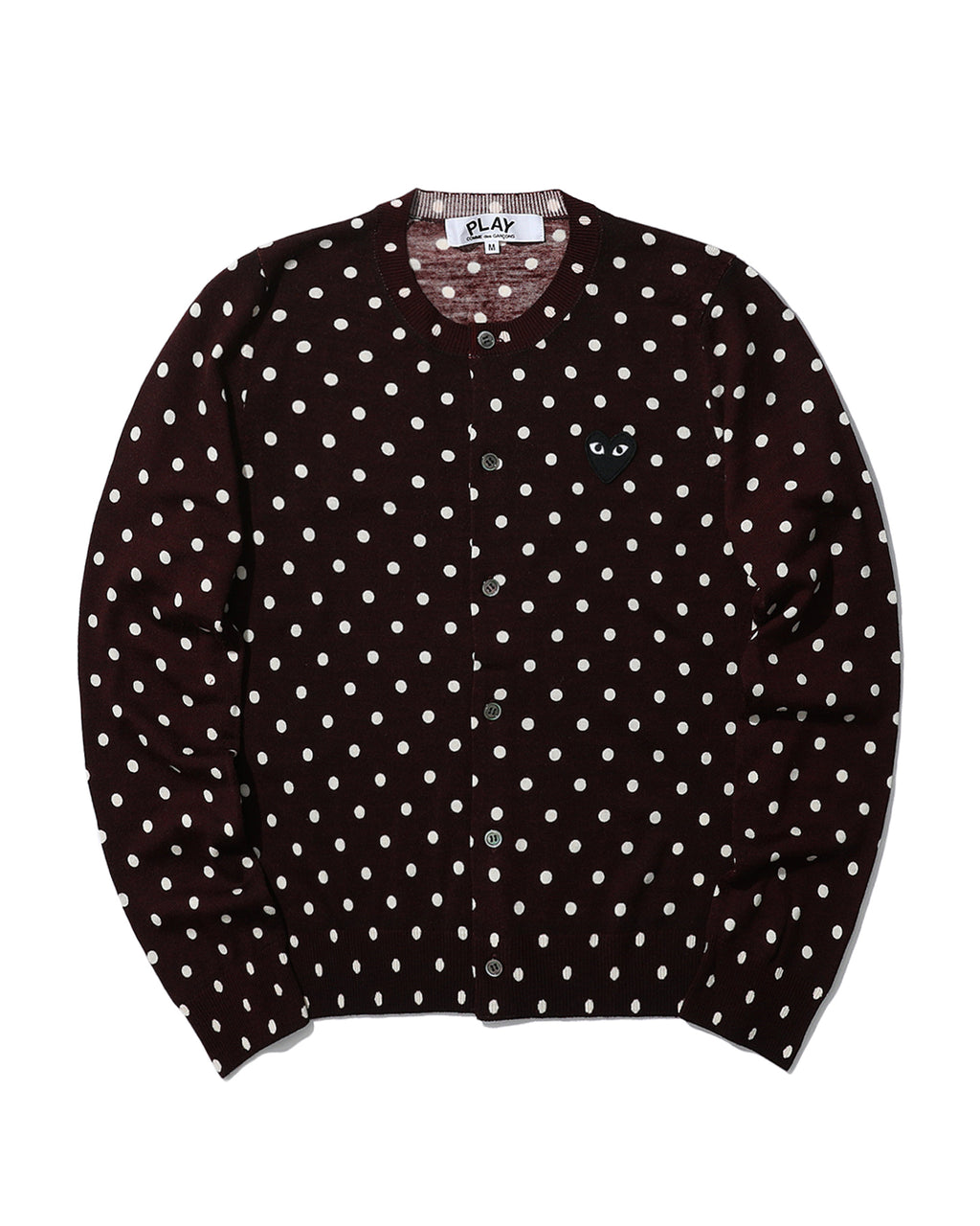 Heart logo polka dot cardigan