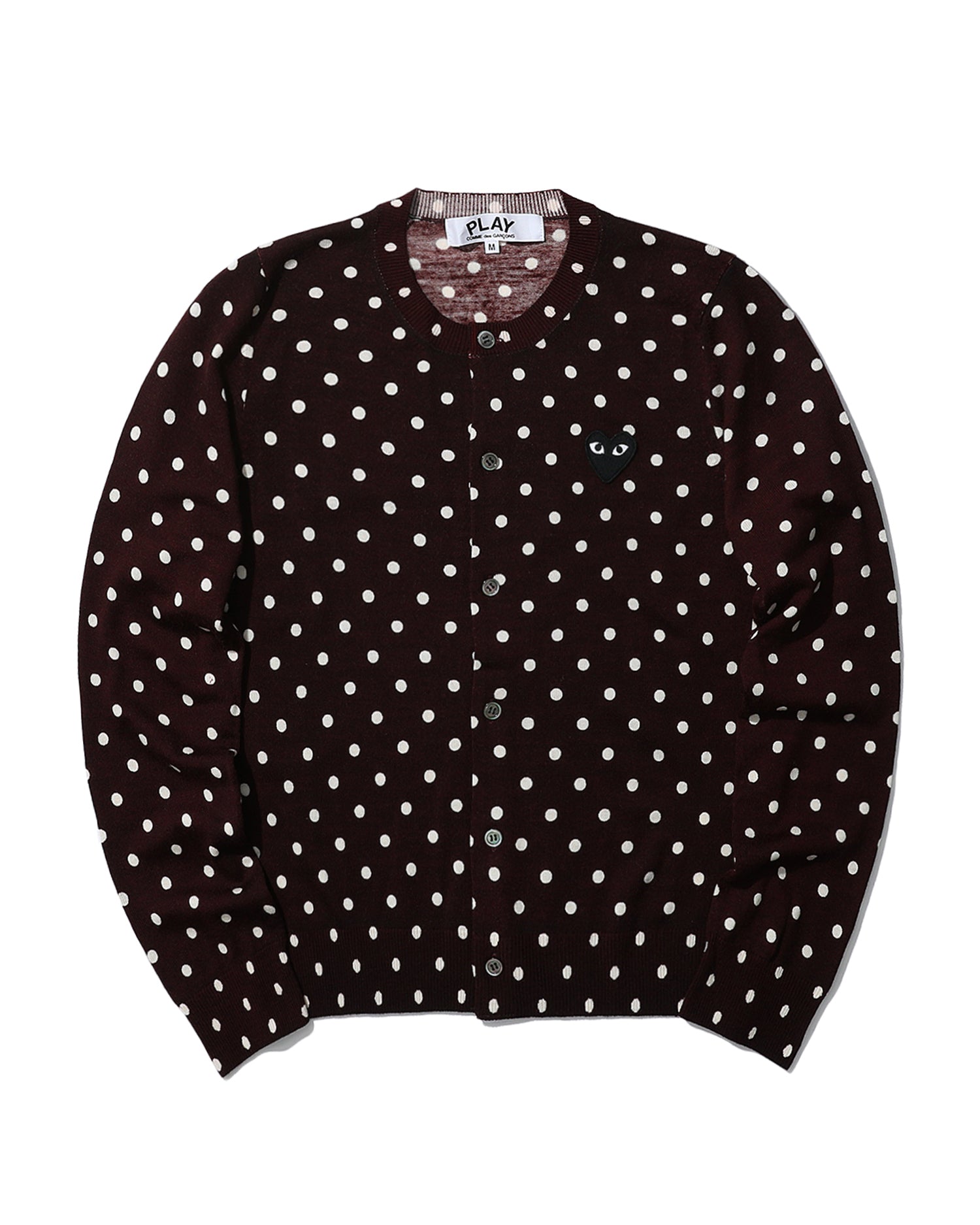 Heart logo polka dot cardigan