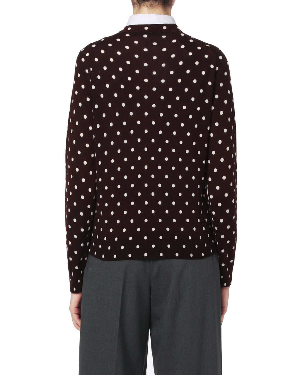 Heart logo polka dot cardigan