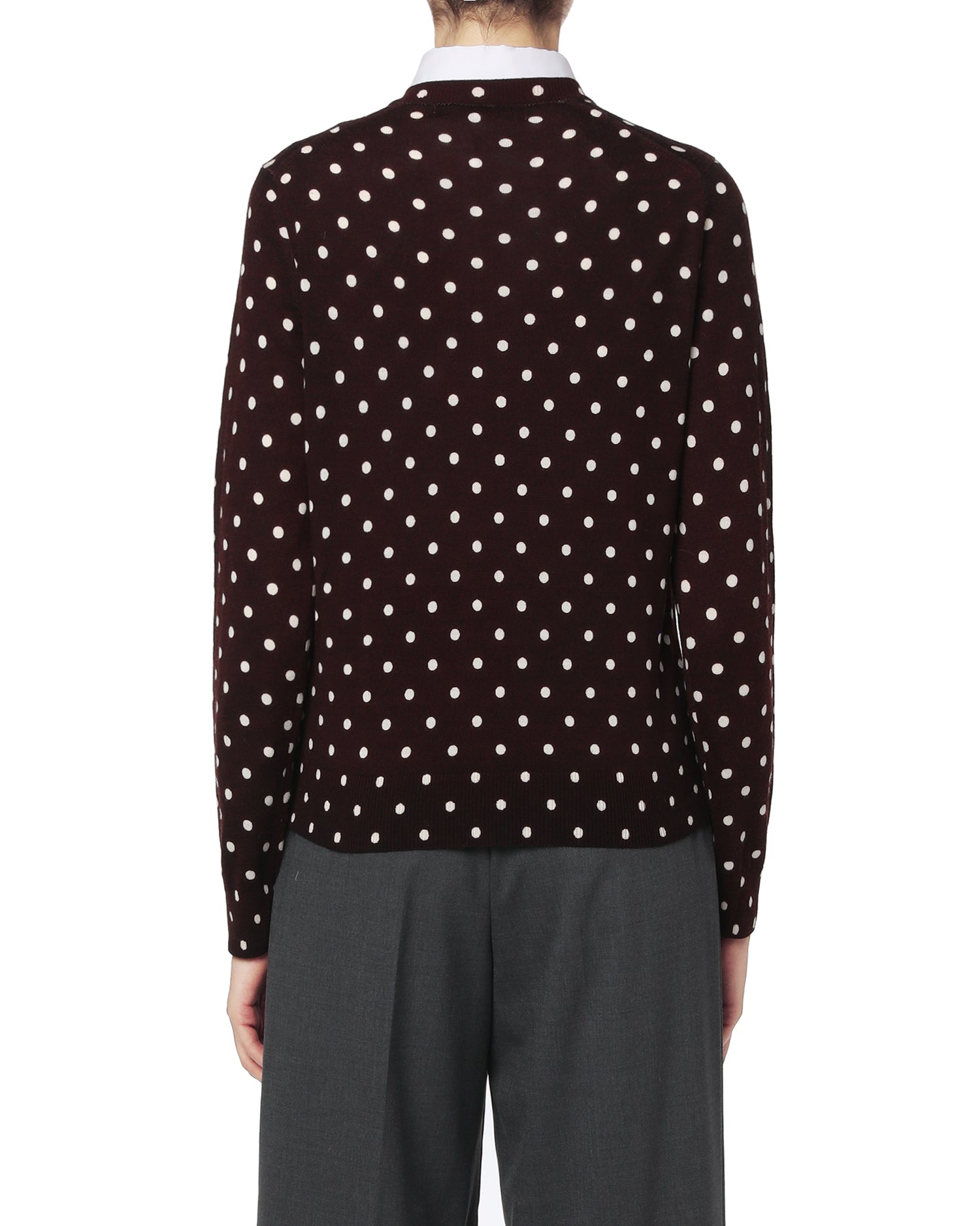 Heart logo polka dot cardigan