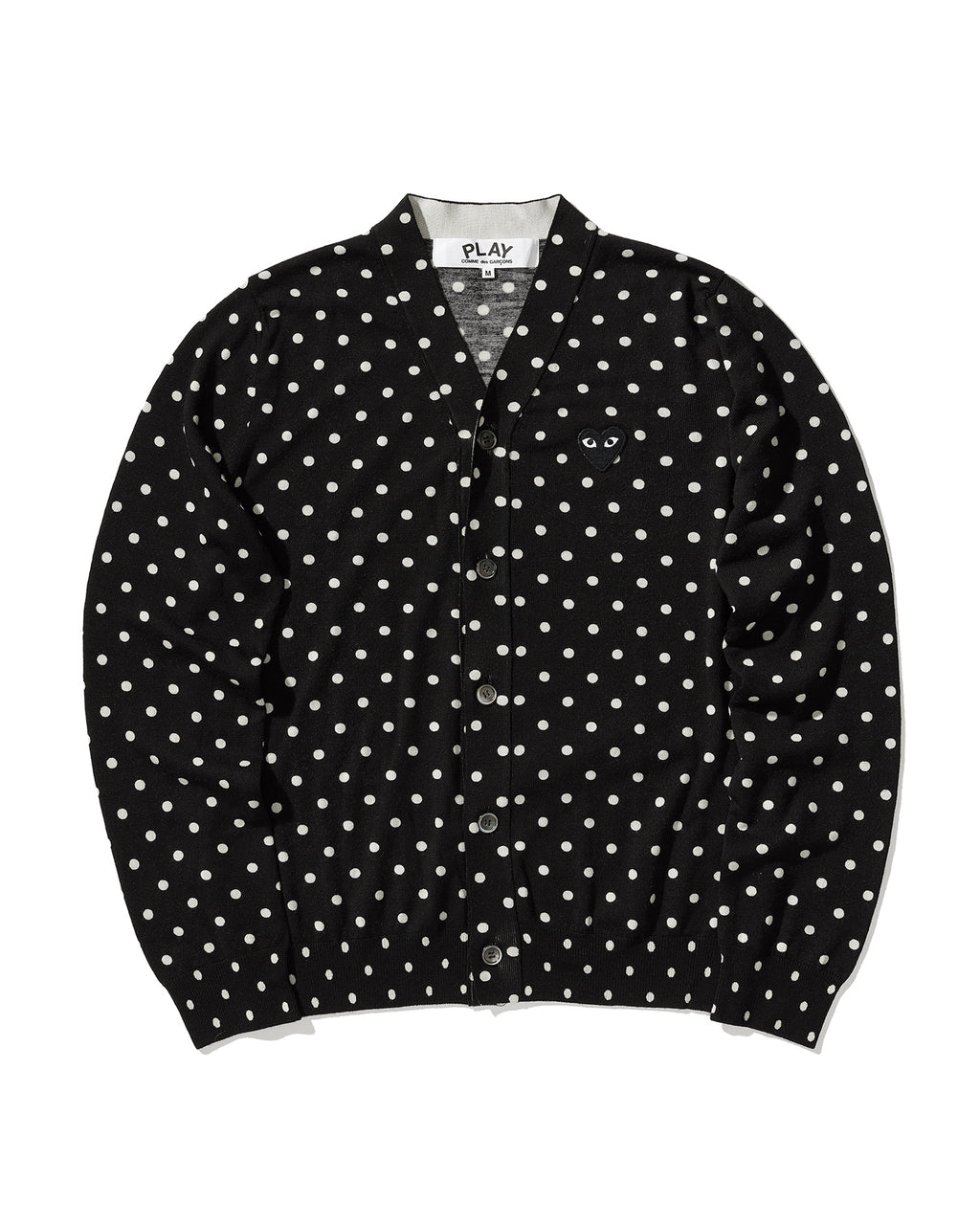 Heart logo polka dot cardigan