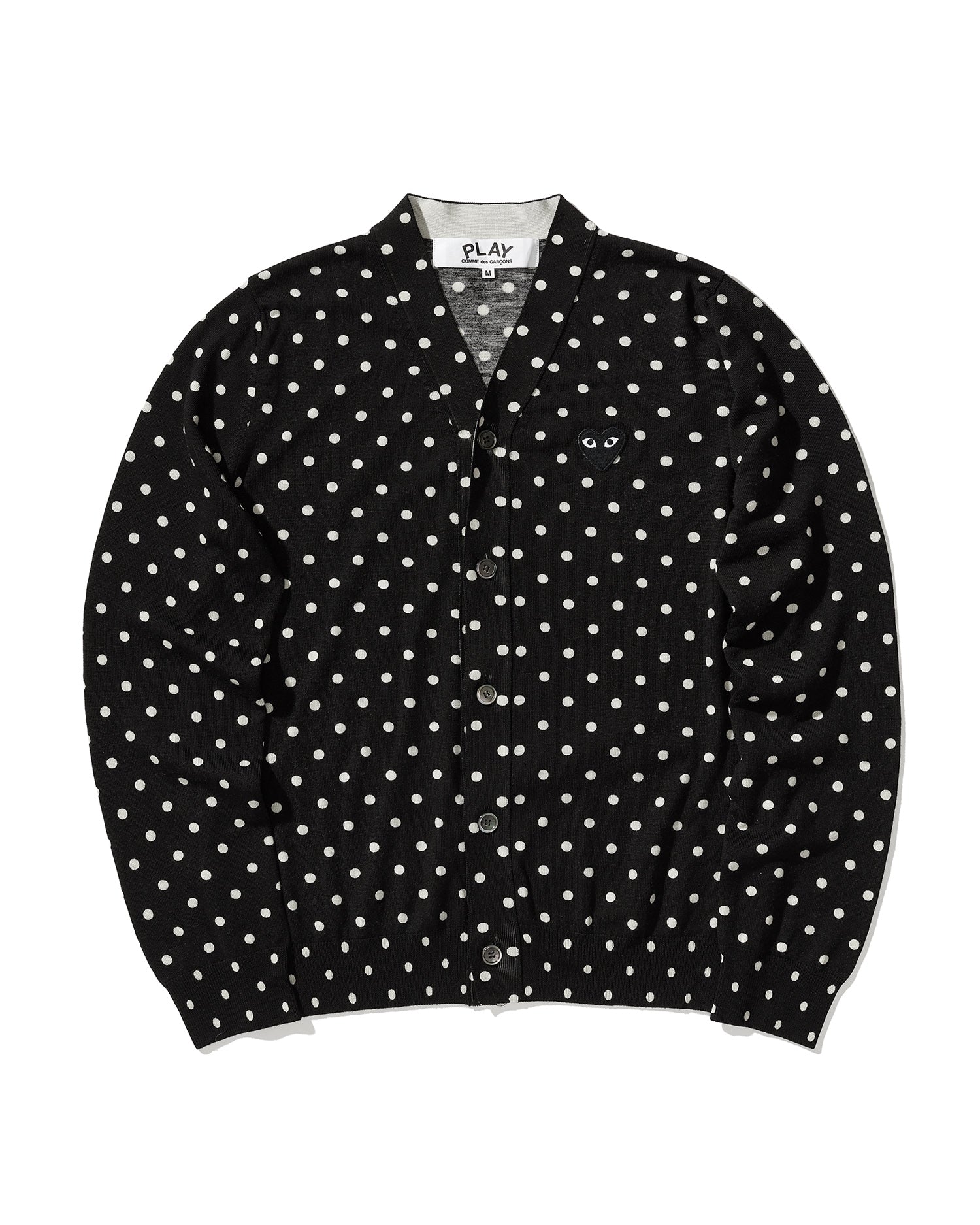 Heart logo polka dot cardigan