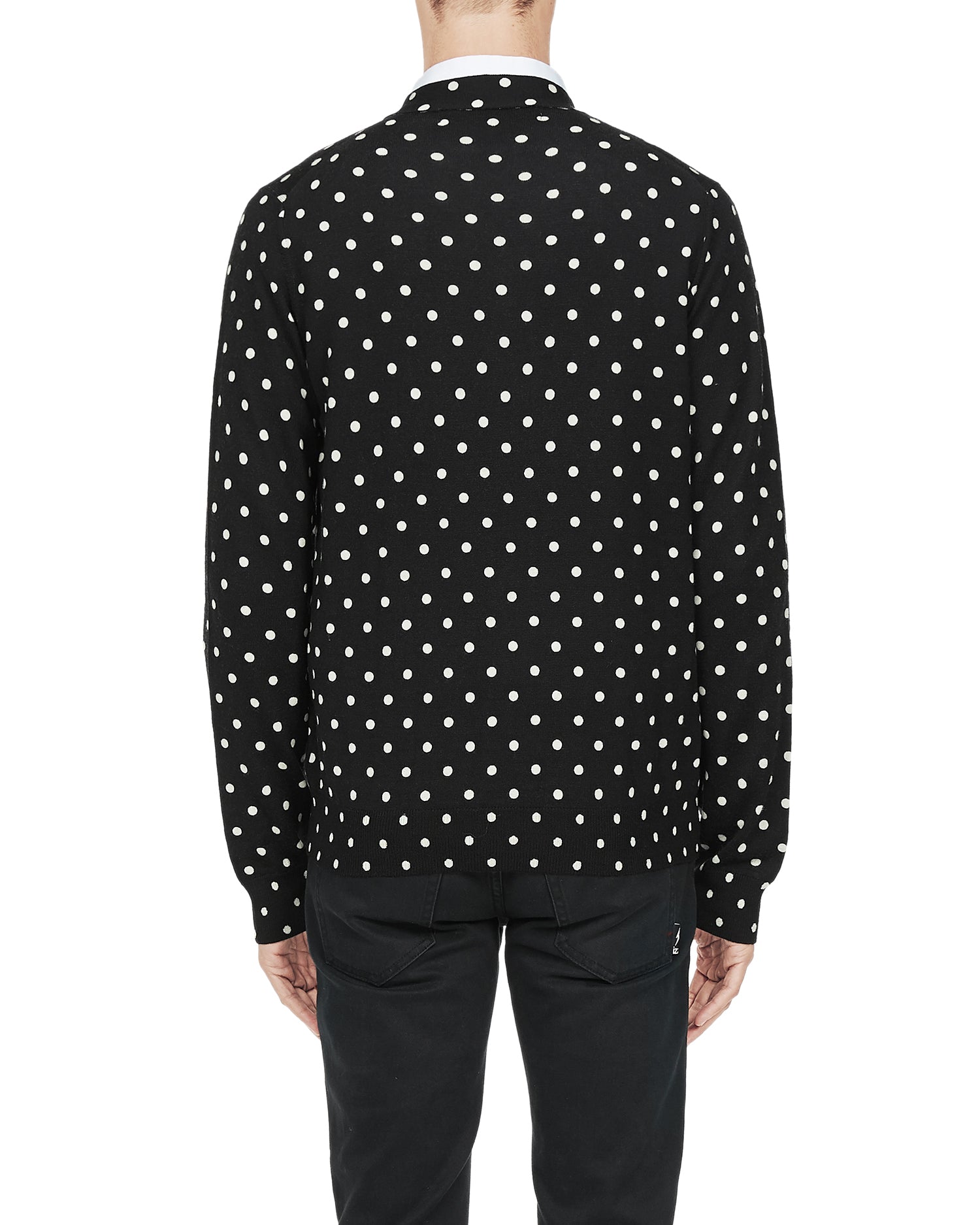 Heart logo polka dot cardigan