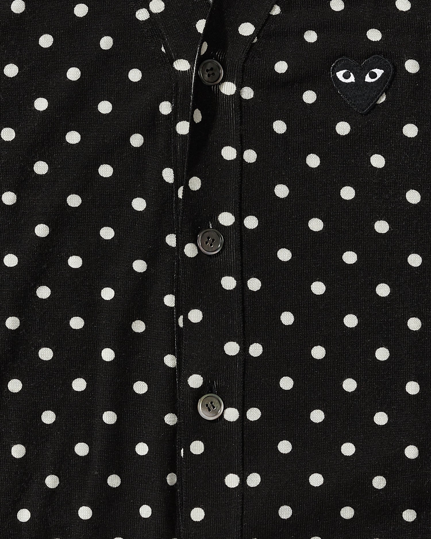 Heart logo polka dot cardigan