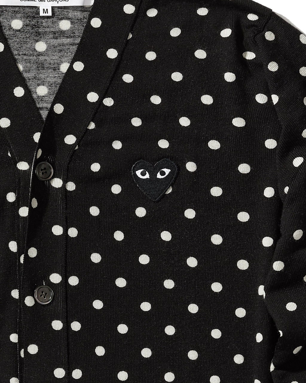 Heart logo polka dot cardigan