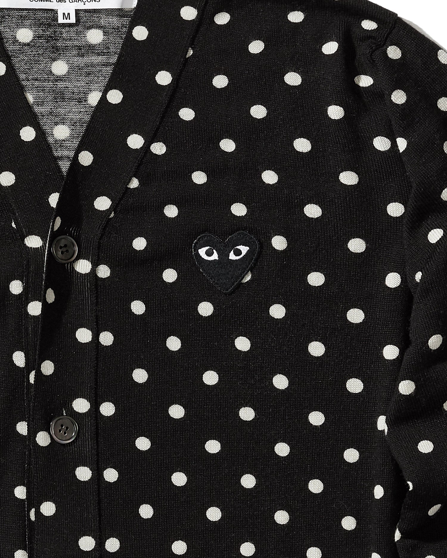 Heart logo polka dot cardigan
