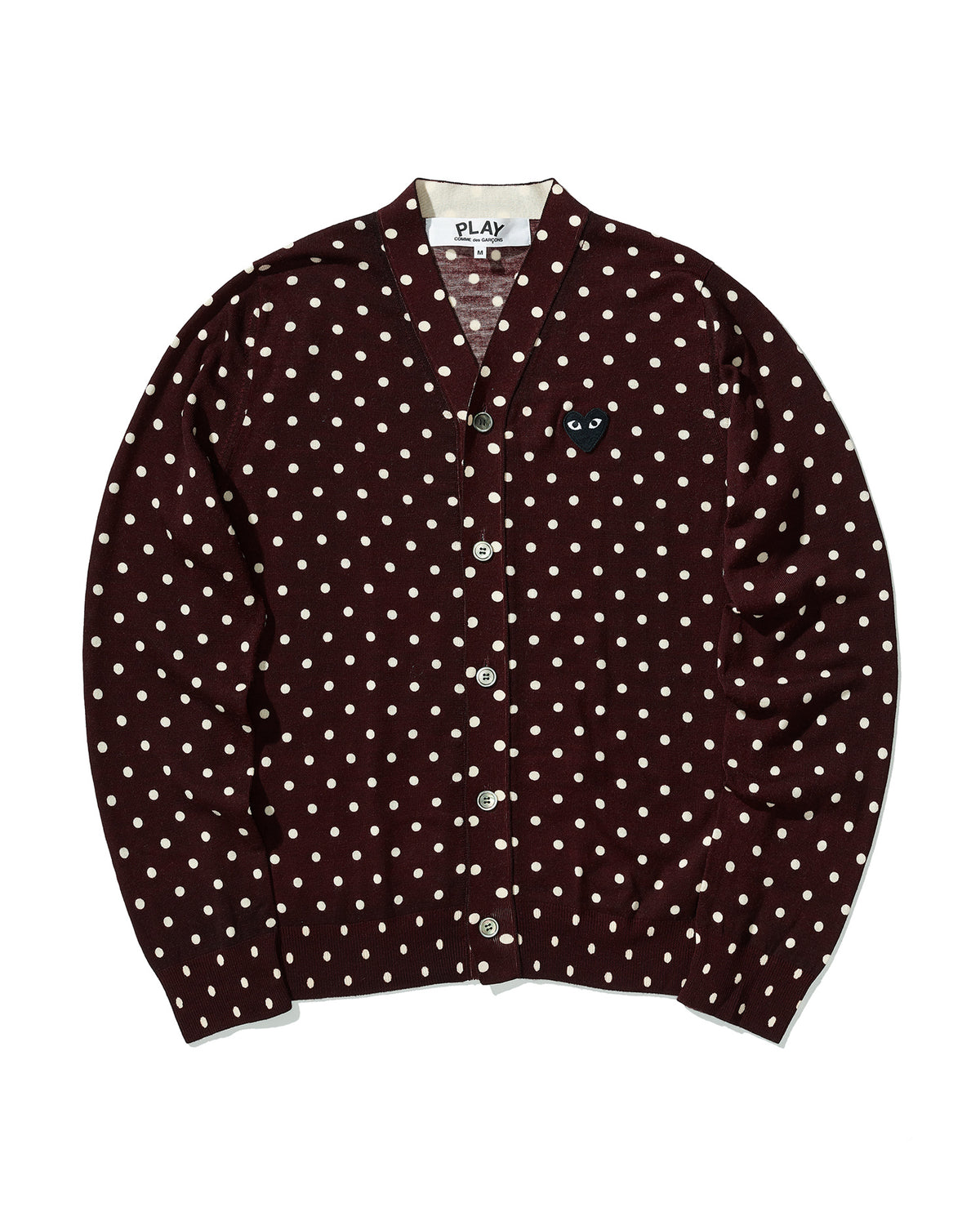 Heart logo polka dot cardigan