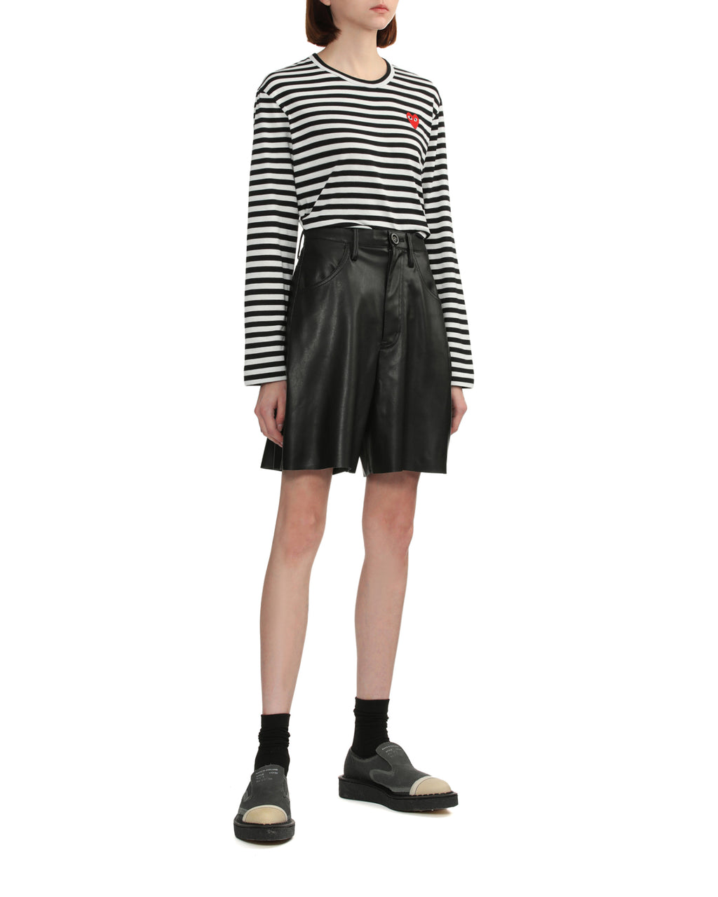 Heart logo striped tee