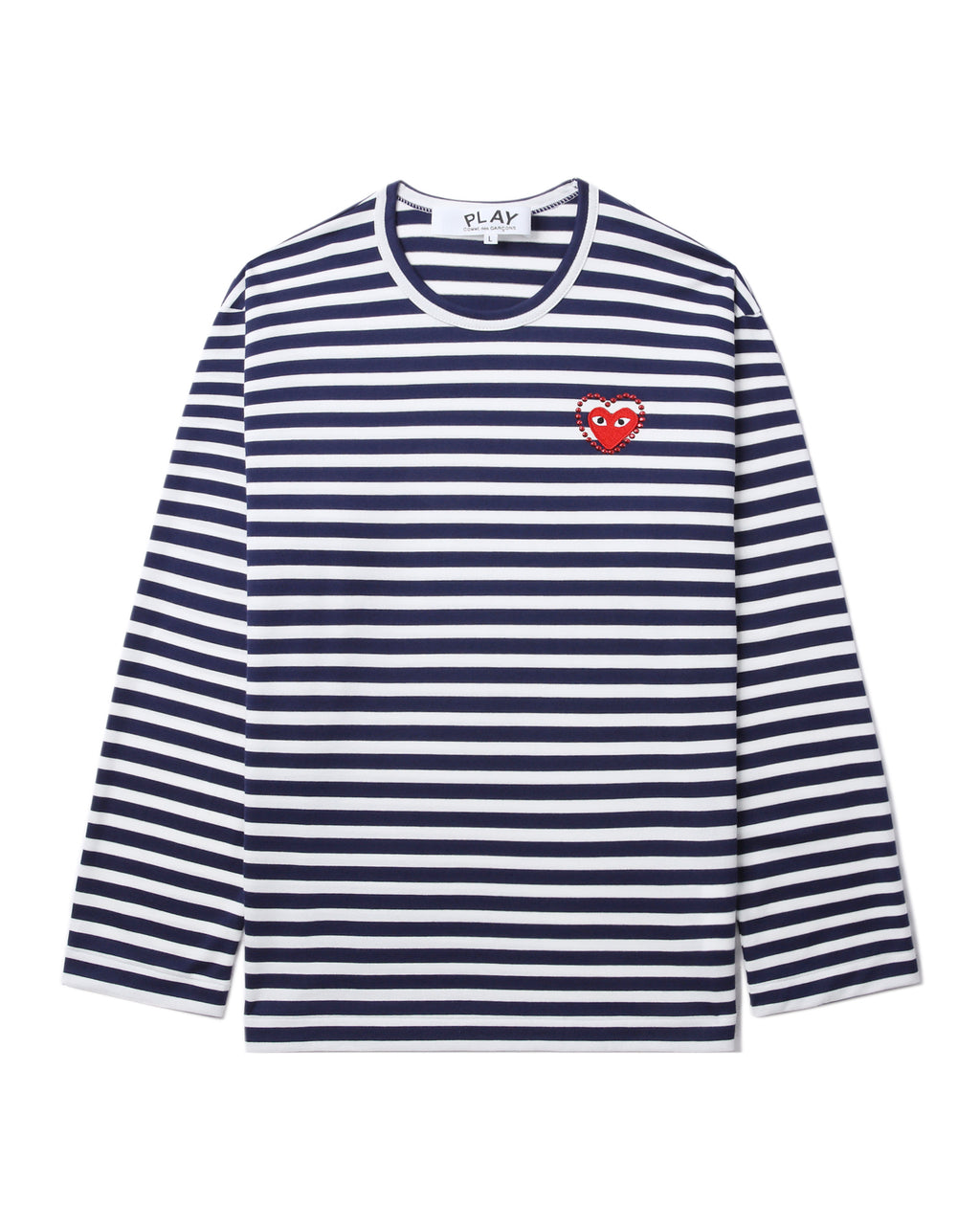 Rhinestone heart striped tee