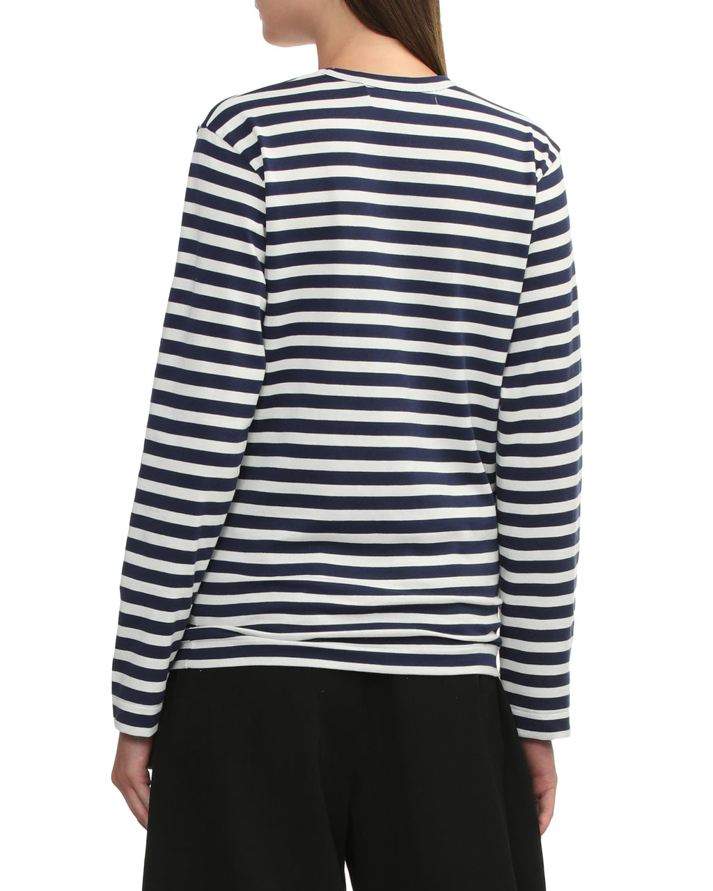 Rhinestone heart striped tee