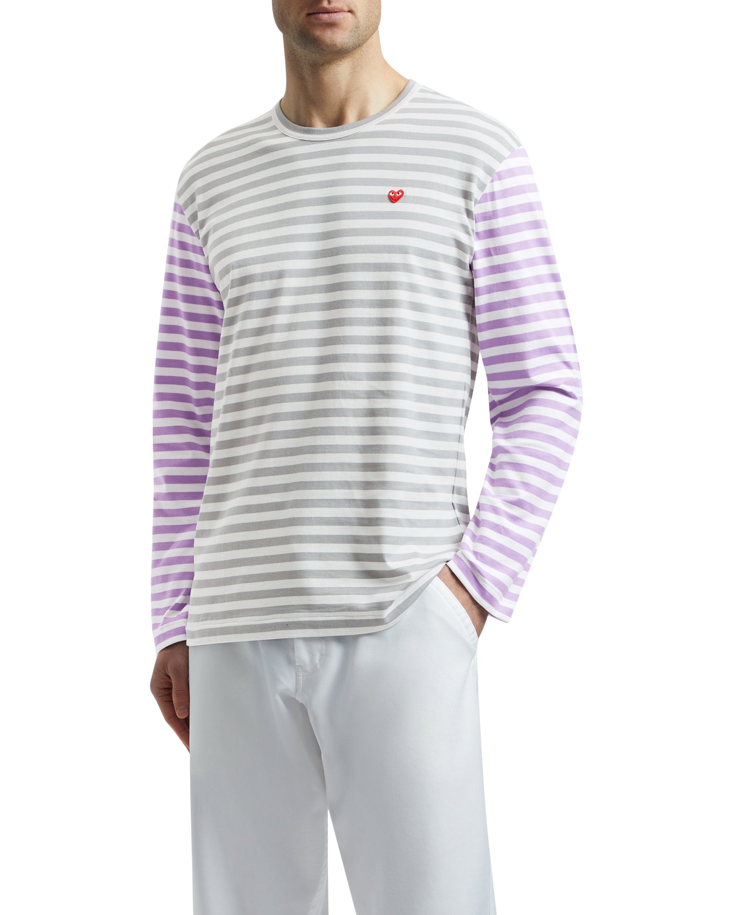 Heart logo striped L\u002FS tee