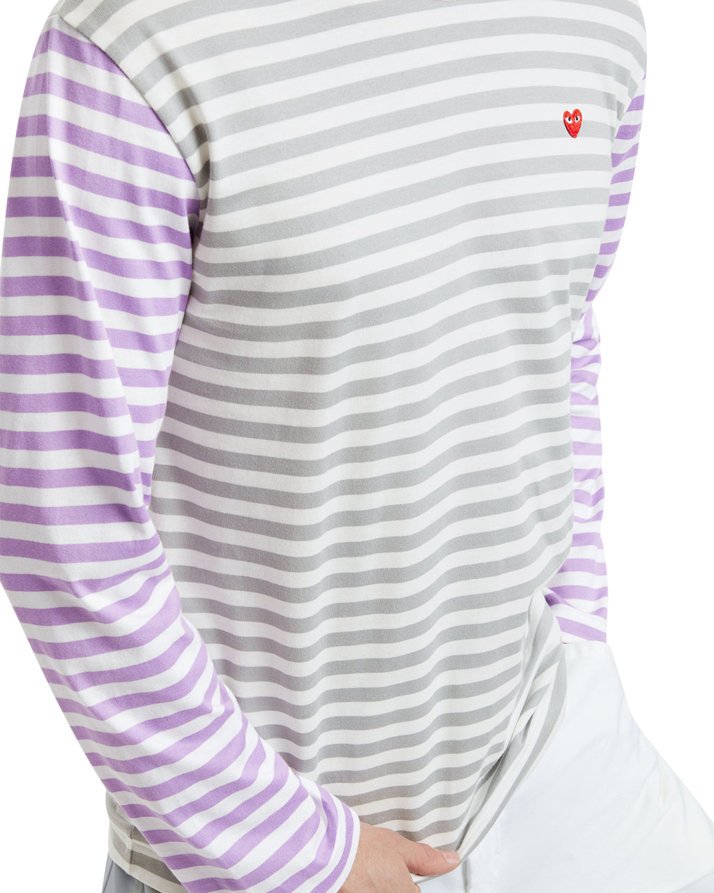 Heart logo striped L\u002FS tee