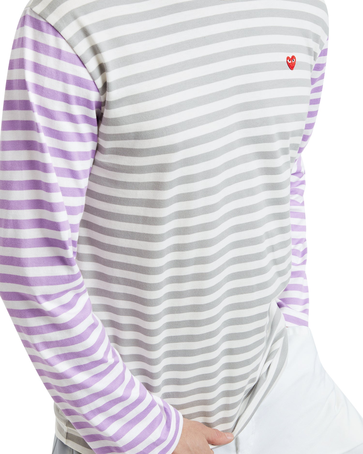 Heart logo striped L\u002FS tee