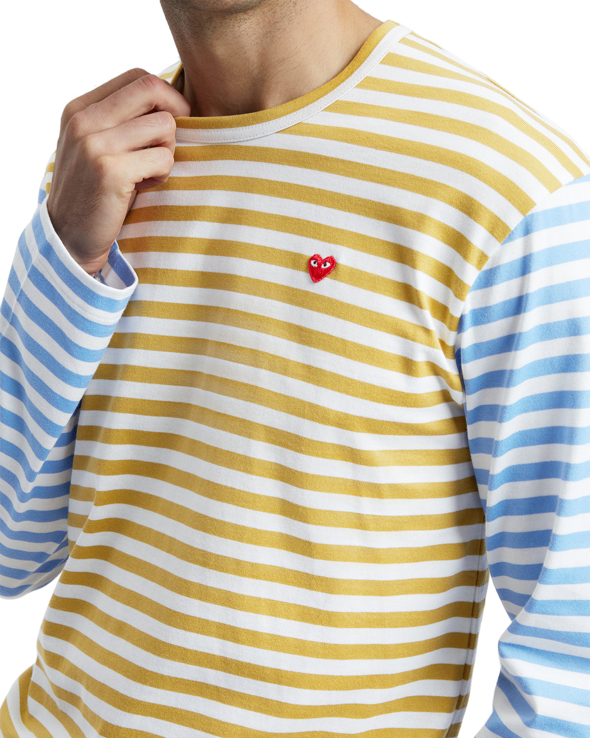 Heart logo striped L\u002FS tee