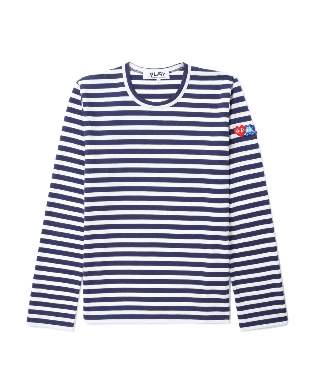 X INVADER striped long-sleeve tee