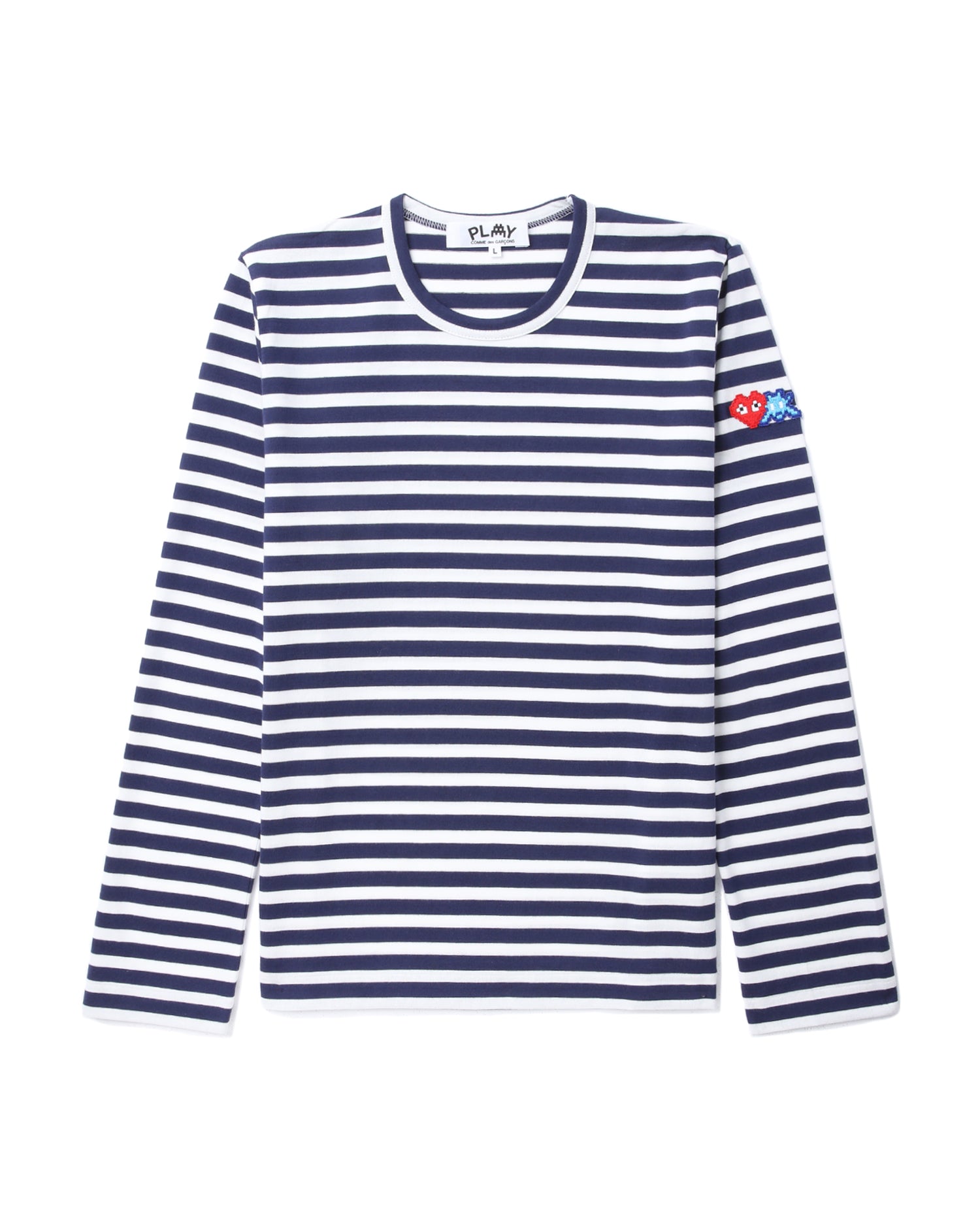 X INVADER striped long-sleeve tee